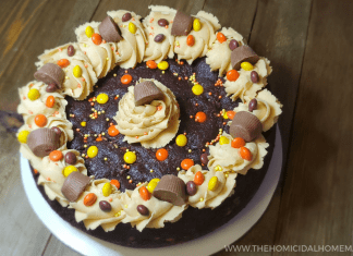 Chocolate Peanut Butter Cookie Cake — The Ultimate Halloween Dessert! Chocolate Peanut Butter Cookie Cake — The Ultimate Halloween Dessert!