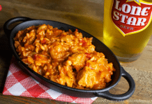 “The Last Drive-In” Lone Star Beer Jambalaya – Vegan Friendly! "The Last Drive-In" Lone Star Beer Jambalaya