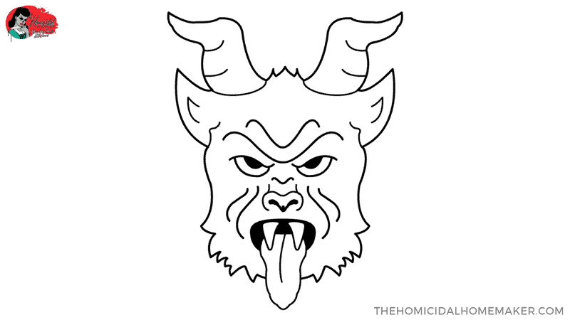 Krampus Face Template