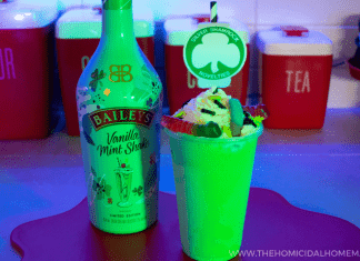 Alcoholic Silver Shamrock milkshakes inspired by the horror film Halloween 3: Season of the Witch